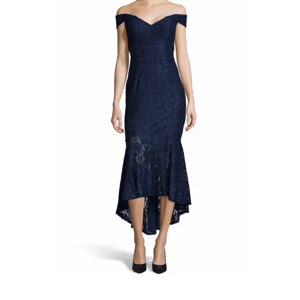 Gorgeous High-Low Midi Black Gown
